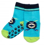 Dětské ponožky s ABS Příšerky - tyrkys, vel. 19-22