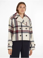 Beige Women's Short Coat with Wool Tommy Hilfiger - Ladies