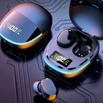 Wireless Mini In-Ear Headphones 8D Stero Cool Breathing Light LED Charging Display Box One Touch Control Gym Working D5QC