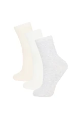 DEFACTO Women's Comfortable Elastic 3-Pack Cotton Ankle Socks