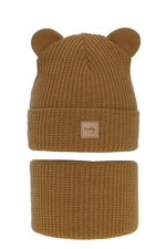 AGBO Boy's winter set: hat and tube scarf mustard Michael