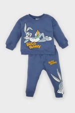 DEFACTO Baby Boy 2-Piece Set Looney Tunes Crew Neck Sweatshirt Elastic Waist Tracksuit Bottoms