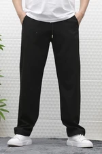 50373 Dewberry Elastic Waist Mens Trousers-BLACK