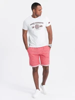 Ombre Men's LOOSE FIT melange fabric shorts - bright red