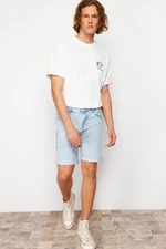 Trendyol Blue Slim Fit Denim Shorts