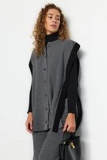 Trendyol Anthracite Color Block Shot detailné vesty-nohavice