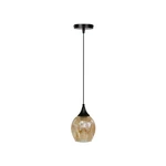 Czarna lampa wisząca ze szklanym kloszem ø 14 cm Aspa – Candellux Lighting