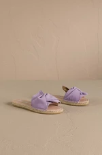 Semišové pantofle Manebi Hamptons Sandals With Knot dámské, fialová barva, W 1.3 JK