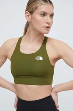 Oboustranná sportovní podprsenka The North Face Flex zelená barva, NF0A886QWI91