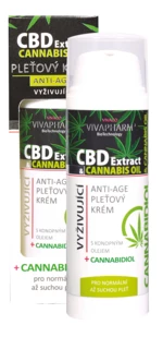 VivaPharm CBD Extract Vyživující Anti-Age pleťový krém s konopným olejem 50 ml