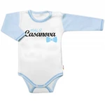 Body dl. rukáv s vtip. textem Baby Nellys, Malý Casanova, kluk, vel. 62 (2-3m)