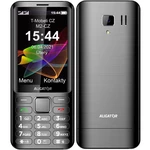Mobilný telefón Aligator D950 Dual Sim (AD950AT) sivý tlačidlový telefón • 3,5" uhlopriečka • TFT LCD displej • 480 × 320 px • interná pamäť 1 GB • za