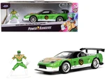 2002 Honda NSX Type-R Japan Spec RHD (Right Hand Drive) and Green Ranger Diecast Figurine "Power Rangers" "Hollywood Rides" Series 1/32 Diecast Model