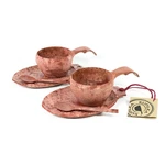 Kupilka Slow Down set - 2x KUKSA - 210 ml + 2x talíř + 2x čajová lžička - Cranberry (RED)