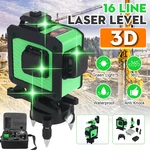 16 Line 360° Horizontal Vertical Cross 3D Green Light Laser Level Self-Leveling Measure Super Powerful Laser Beam with T