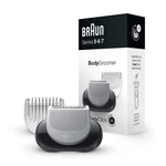 Zastrihávač telový Braun BodyGroomer príslušenstvo k holiacemu strojčeku • zastrihávač na telo • 2 nadstavce a 3 dĺžky: hladké, citlivé a 3 mm • umýva