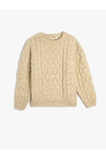 Koton Sweater Hair Knit Crew Neck Long Sleeved Soft Texture.