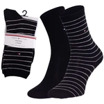 Tommy Hilfiger Ponožky - TH WOMEN SOCK 2P SMALL STRIPE čierne