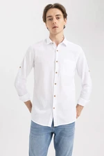 DEFACTO Slim Fit Textured Long Sleeve Shirt