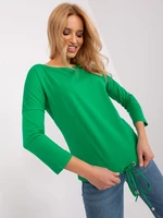 Green blouse with 3/4 sleeves BASIC FEELING