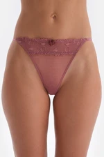 Dagi Dusty Rose Tulle Detailed G-String