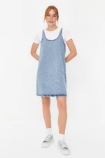 Trendyol Blue Oversize Mini Denim Dress