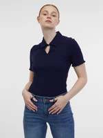 Navy blue women's polo shirt ORSAY