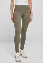 Women's High-Waisted Jersey Leggings - Olive