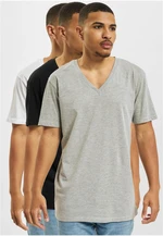 Men's basic T-shirt 3-pack black/white/grey melange