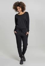 Terry women's long-sleeved jumpsuit in black