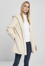 Women's teddy bear coat with hood in white