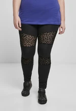 Women's Leggings Flock Lace Inset Black