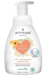 ATTITUDE Dětská mycí pěna 2v1 Baby leaves s vůní hruškové šťávy 295 ml