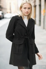 Z6778 DEWBERRY WOMEN'S COAT-BLACK-2