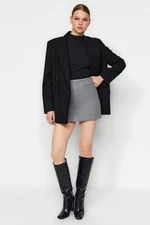 Trendyol Gray Pocket Detailed Stitched Woven Shorts Skirt