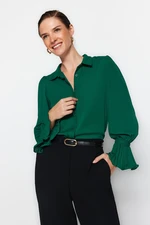 Trendyol Emerald Green Spanish Sleeve Woven Shirt