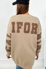 Insulated sweatshirt with California inscription light beige