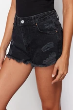 Trendyol Black Ripped Detailed Mini Shorts & Bermuda