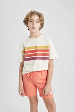 DEFACTO Boy Oversize Fit Crew Neck Striped T-Shirt