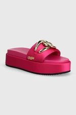 Pantofle Buffalo Noa Slide Chain dámské, růžová barva, na platformě, 1602236.MAG