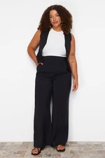 Trendyol Curve Black Wideleg Woven Fabric Trousers