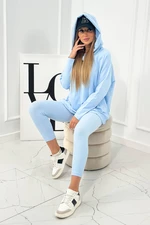 Set cotton sweatshirt + leggings blue