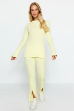 Trendyol Yellow Slit Knitwear Two Piece Set