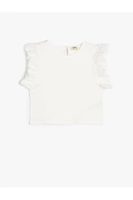 Koton T-Shirt Crew Neck Ruffle Sleeve Cotton