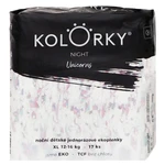 KOLORKY NIGHT Unicorns, XL (12-16 kg), Nočné jednorazové eko plienky 17 ks