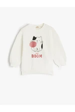 Koton Girls' Ecru Sweatshirt