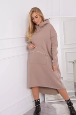 Insulated dress with hood dark beige