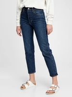 Blue women's jeans GAP high rise cheeky straight jeans with Washwell