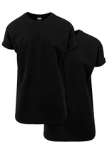 Men's T-shirts Pre-Pack Long Shaped Turnup 2-Pack black