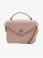 Světle růžová dámská kabelka Guess Retour Top Handle Flap - Dámské